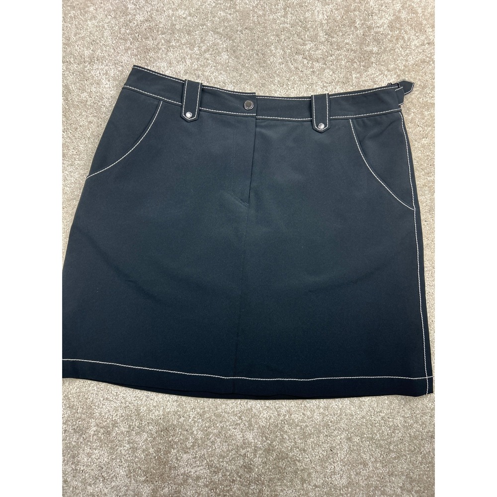Annika Contrast Stitch Golf Skort 6 Black Activewear Sporty Golfcore Athleisure